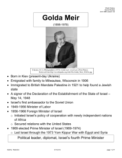 Golda Meir - Sanger ISD