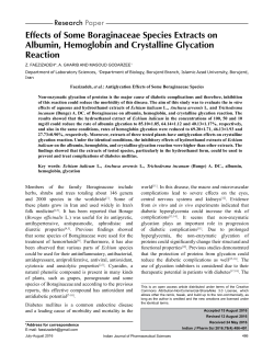 Effects of Some Boraginaceae Species Extracts on Albumin