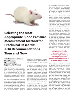 Blood Pressure Measurement for Preclinical Research: AHA