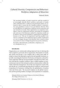 Cultural Diversity, Competencies and Behaviour: Workforce