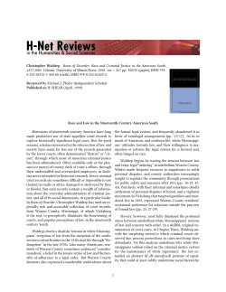Race and Law in the Nineteenth-Century American South - H-Net