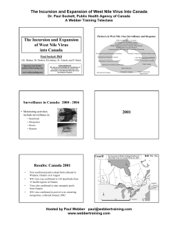 The Incursion and Expansion of West Nile Virus