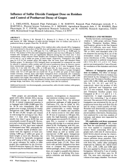 Influence of Sulfur Dioxide Fumigant Dose on Residues