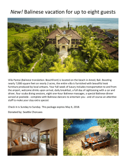 New! Balinese vacation for up to eight guests