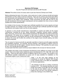 Aeronca Oil Sumps
