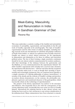 Meat-Eating, Masculinity, and Renunciation in India: A