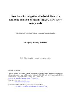 Structural investigation of substoichiometry and solid solution effects