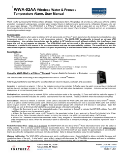Thank you for purchasing the Wireless Water and Freeze Alarm and