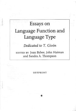 Language Type - UCSB Linguistics - University of California, Santa