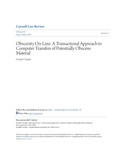 Obscenity On-Line: A Transactional Approach to Computer