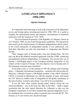Algirdas Saudargas - Lithuanian Foreign Policy Review
