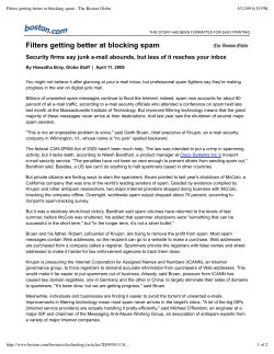 Filters getting better at blocking spam