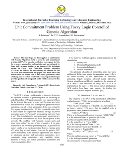 Unit Commitment Problem Using Fuzzy Logic Controlled