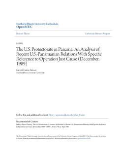 The US Protectorate in Panama: An Analysis of Recent
