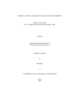 oneida‟s utopia: a religious and scientific - Sacramento