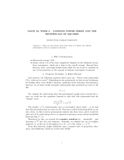 Complex Power Series and the Reciprocals of Squares