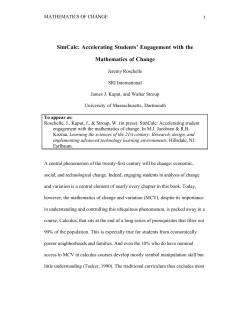 SimCalc: Accelerating Students` Engagement
