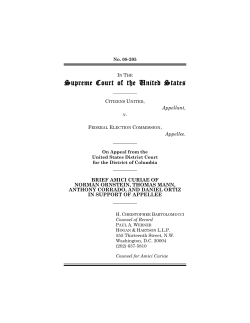 Norman Ornstein - Citizens United Vs Federal Election Commission