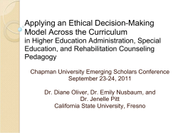 Applying an Ethical Decision-Making Model Across the Curriculum
