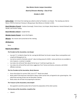 Class B Year October 6, 2015 Board Members Absent: Josephine