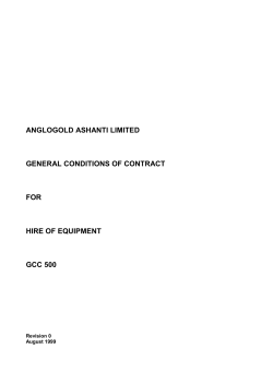 General conditions of contract for hire of equipment