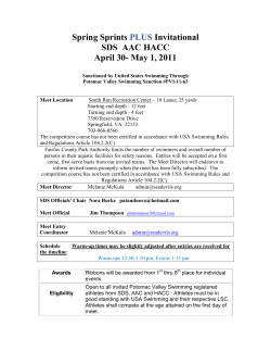 Spring Sprints - Potomac Valley Swimming