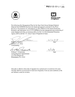 Site Management and Monitoring Plan for the Dam Neck Ocean