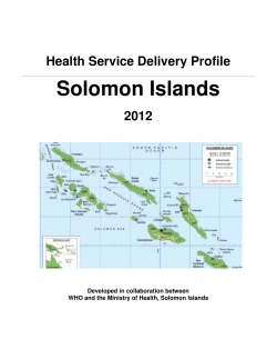 Health Service Delivery Profile Solomon Islands 2012