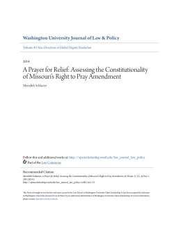 A Prayer for Relief: Assessing the Constitutionality of Missouri`s