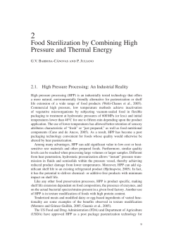 2. Food Sterilization by Combining High Pressure