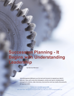 Succession Planning - It Begins with Understanding Leadership
