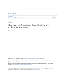 Broaching the Subjects of Race, Ethnicity, and Culture with Students