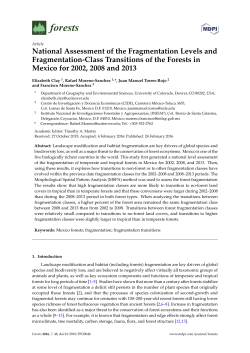 National Assessment of the Fragmentation Levels and