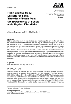 Lessons for Social Theories of Habit from the Experiences of People