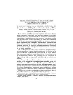 the relationships between serum complement