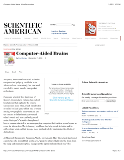 Computer-Aided Brains: Scientific American