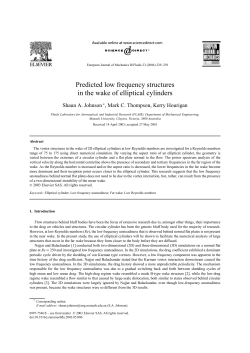 Predicted low frequency structures in the wake of elliptical cylinders