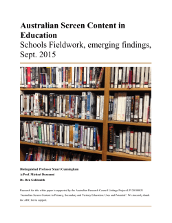 emerging findings report - Australian Screen Content Project