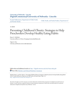 Preventing Childhood Obesity: Strategies to Help Preschoolers