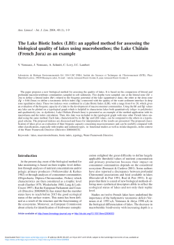 The Lake Biotic Index (LBI): an applied method for assessing the