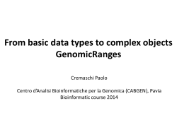 From basic data types to complex objects - GenomicRanges