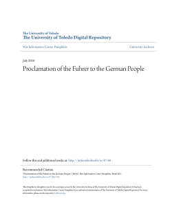 Proclamation of the Fuhrer to the German People