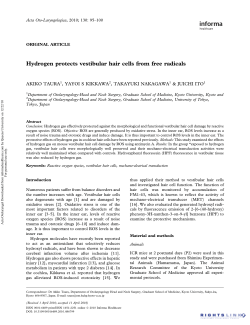 Hydrogen protects vestibular hair cells from free radicals