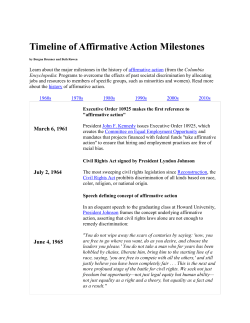 Timeline of Affirmative Action Milestones