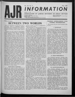 INFORMATION - The Association of Jewish Refugees