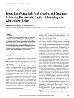 Separation of Urea, Uric Acid, Creatine, and Creatinine by Micellar