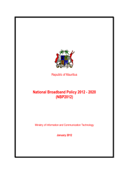 National Broadband Policy 2012 - Information and Communication