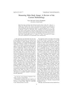 Measuring Male Body Image - Body Image Research Group