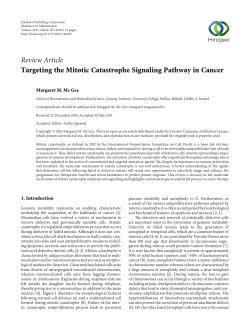 Targeting the Mitotic Catastrophe Signaling Pathway in Cancer