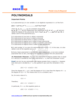 POLYNOMIALS
